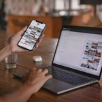 Webshop op smartphone en laptop, retargeting