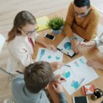 Team bespreekt de resultaten van social media campagnes aan de hand van grafieken